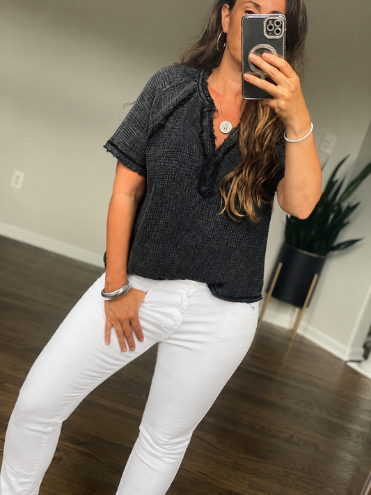 Off Duty Gauze Top