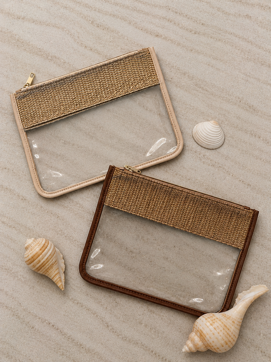 Raffia Clear Zipper Pouch